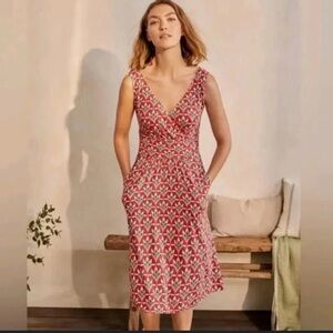 Boden Effie Red White Jersey Dress